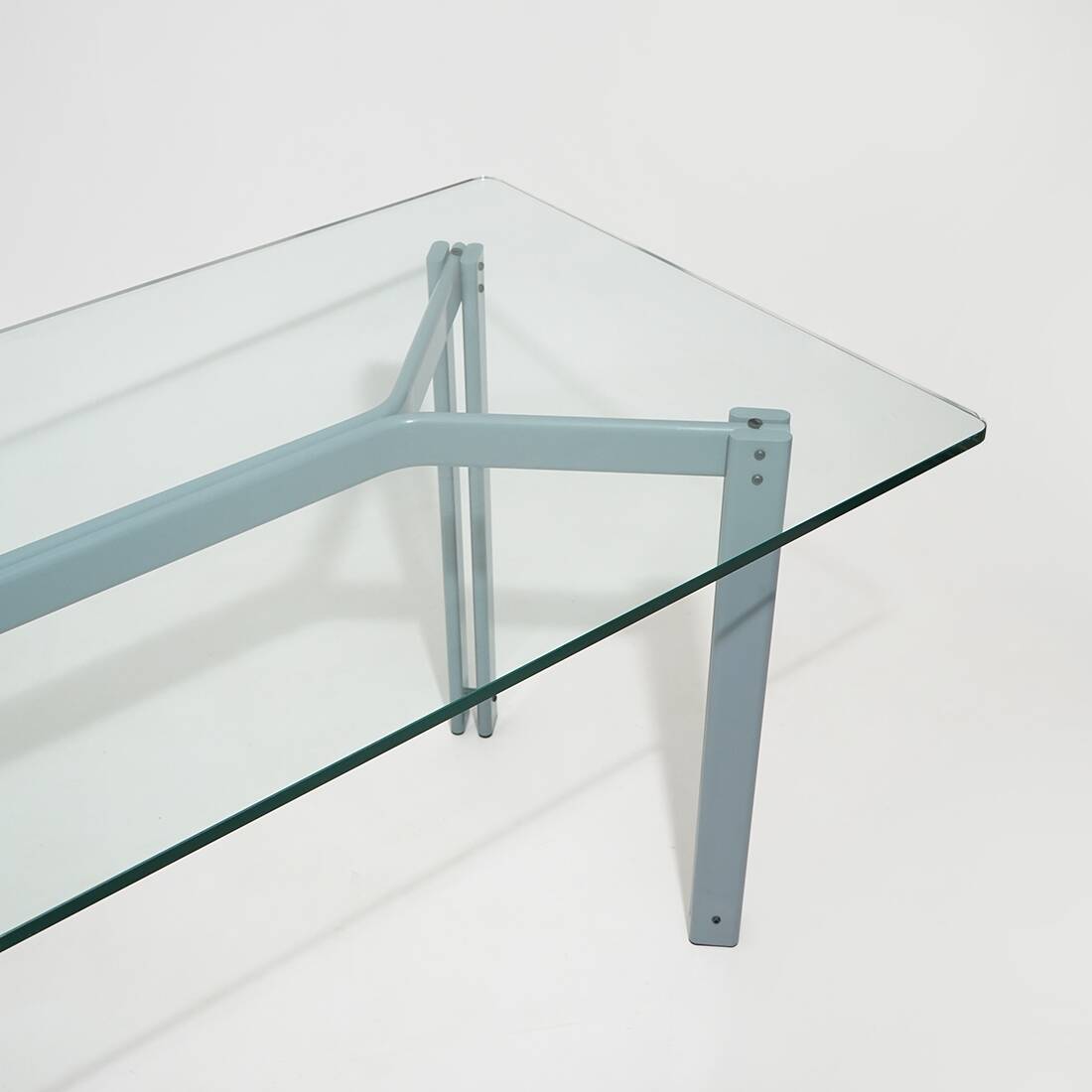 Table, rectangular glass top by Bruno Brunati and Carlo Zerbaro for Cidue
