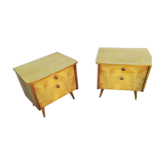 Pair of vintage bedside compass feet
