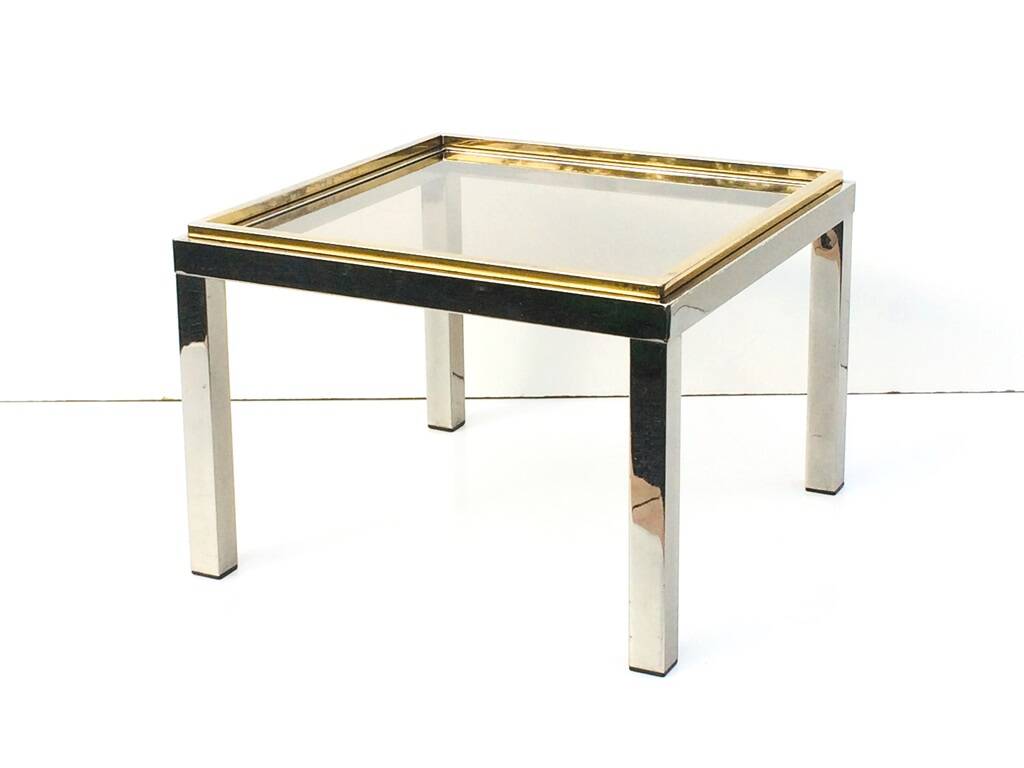 Rectangular coffee table. Flaminia Belgochrom W. Rizzo Vintage 70s