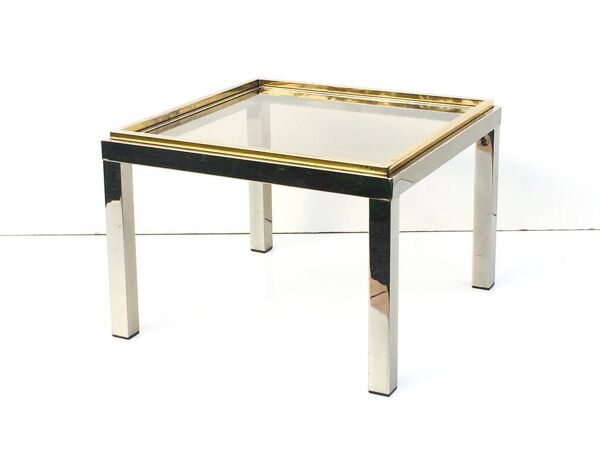 Table basse rect. Flaminia Belgochrom W. Rizzo Vintage 70s