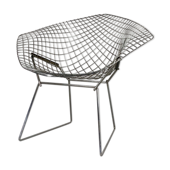 Fauteuil diamond chromé par Harry Bertoia pour Knoll 1970