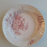 Hollow plate in badonviller earthenware, model "summer"