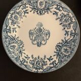10 plates in old blue earthenware Terre de Fer Léon Graves model Louis XVI 20th century
