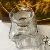 Antique engraved pinched crystal decanter