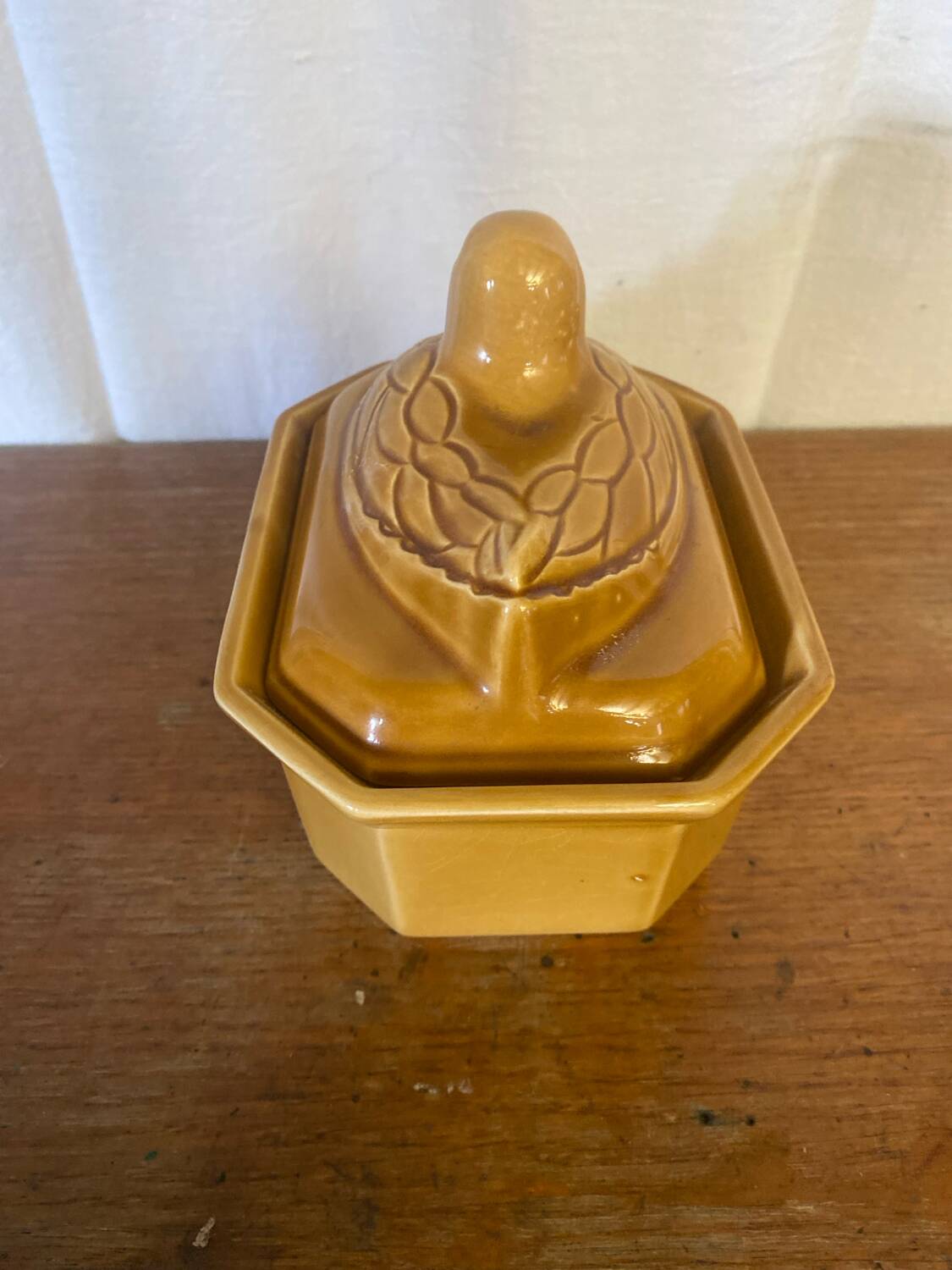 Terrine ancienne staub forme canard céramique beige france vintage
