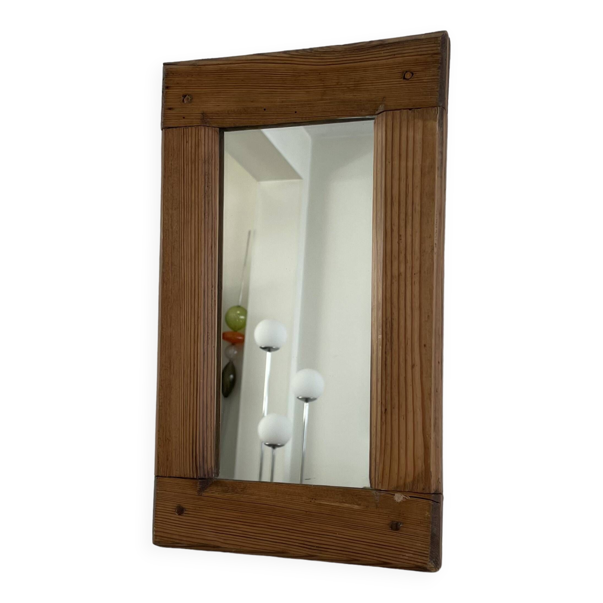 Antique pine mirror 22x34cm