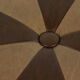 Vintage round pouf skai leather wood footstool brown pattern 44cm
