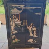 Black chinoiserie lacquer cabinet