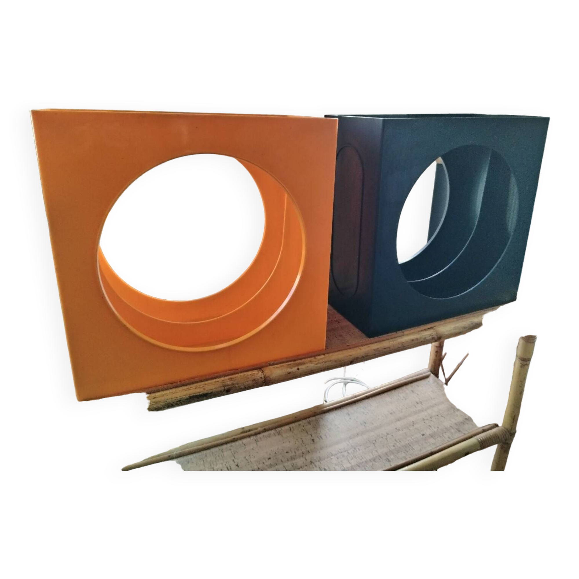 Paire de rangement de disque vinyle, 70s