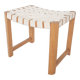 Scandinavian modern wooden stool with white bands, 1970's