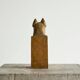 Sculpture of a boxer bookends in carved solid wood, mid-20th century.