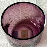 2 large vintage amethyst glass votive candle holders, France, Mikasa mouth-blown