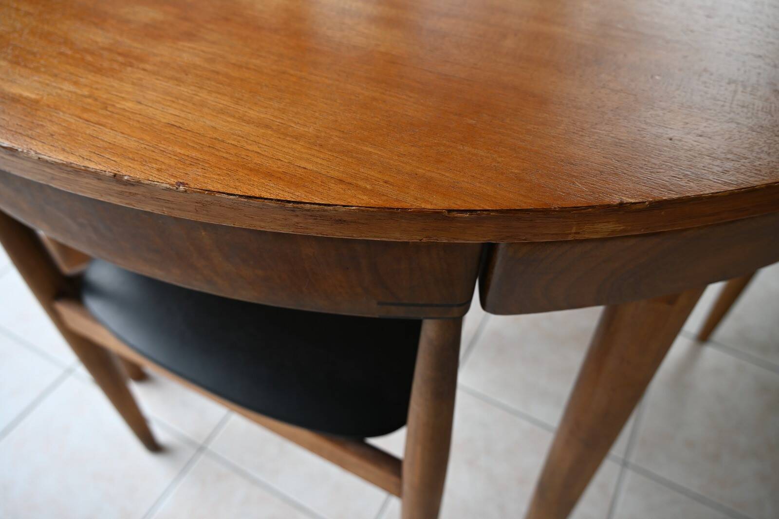 Danish Scandinavian table and chairs by Hans Olsen for Frem Røjle 1960