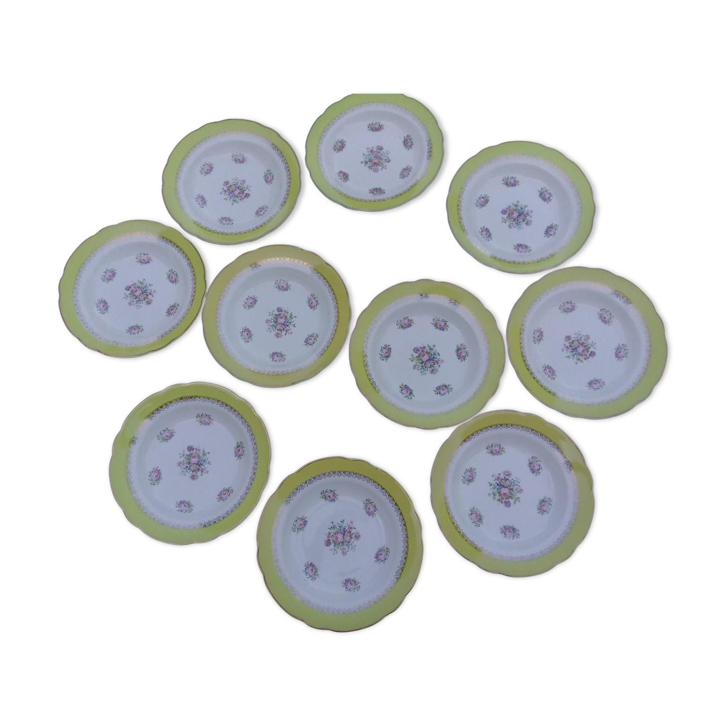 10 hollow plates model graziella sarreguemines & digoin