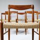 6 wood and rope chairs by Henry Klein for Bramin, 1960s