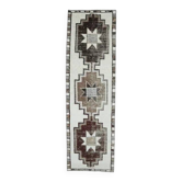 Tapis couloir en laine Oushak turc vintage des années 1970, 97x323.
