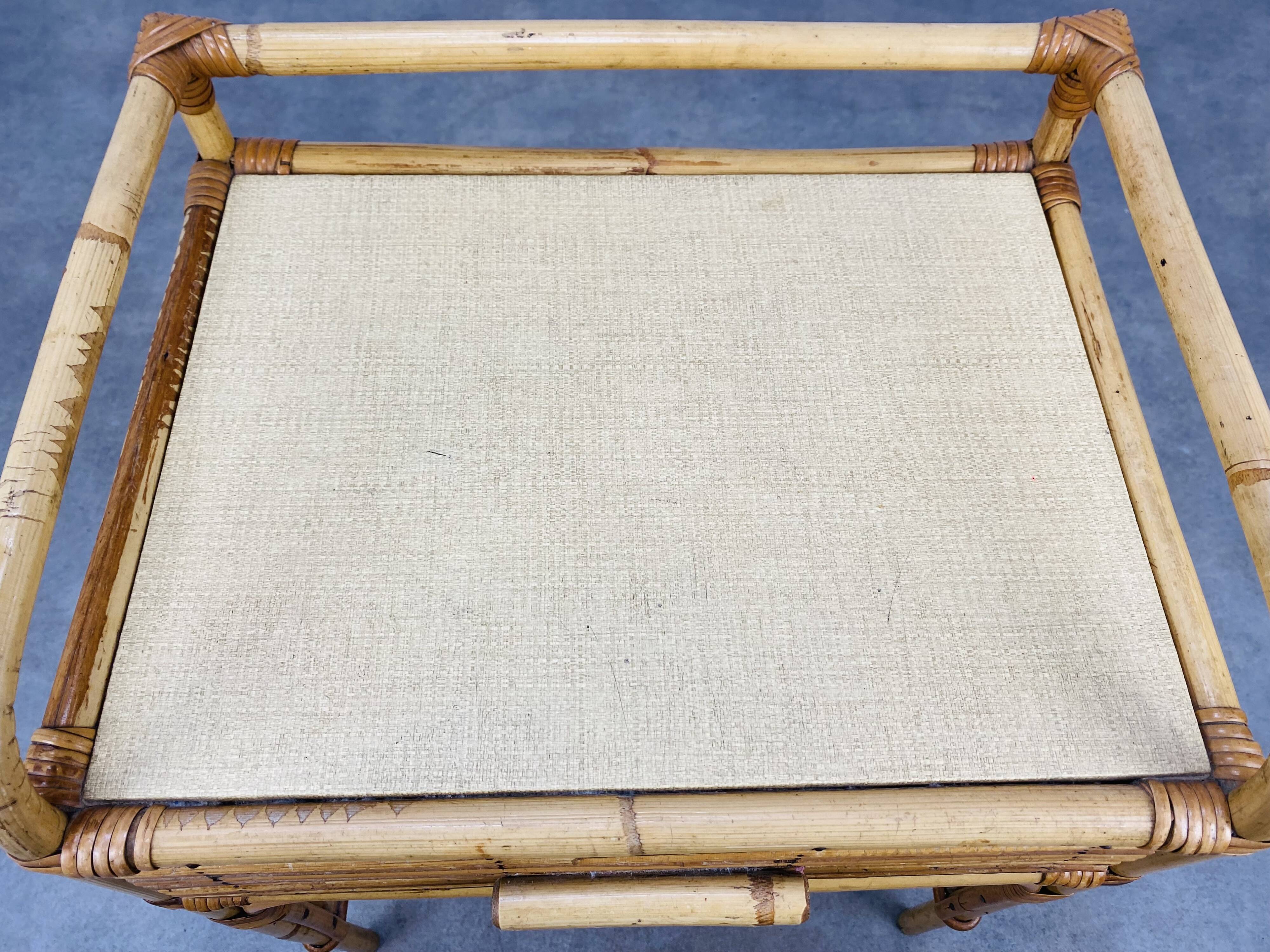 Vintage rattan bedside 60s