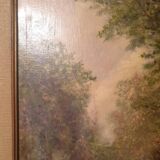Oil painting on canvas Barbizon School framed and signed