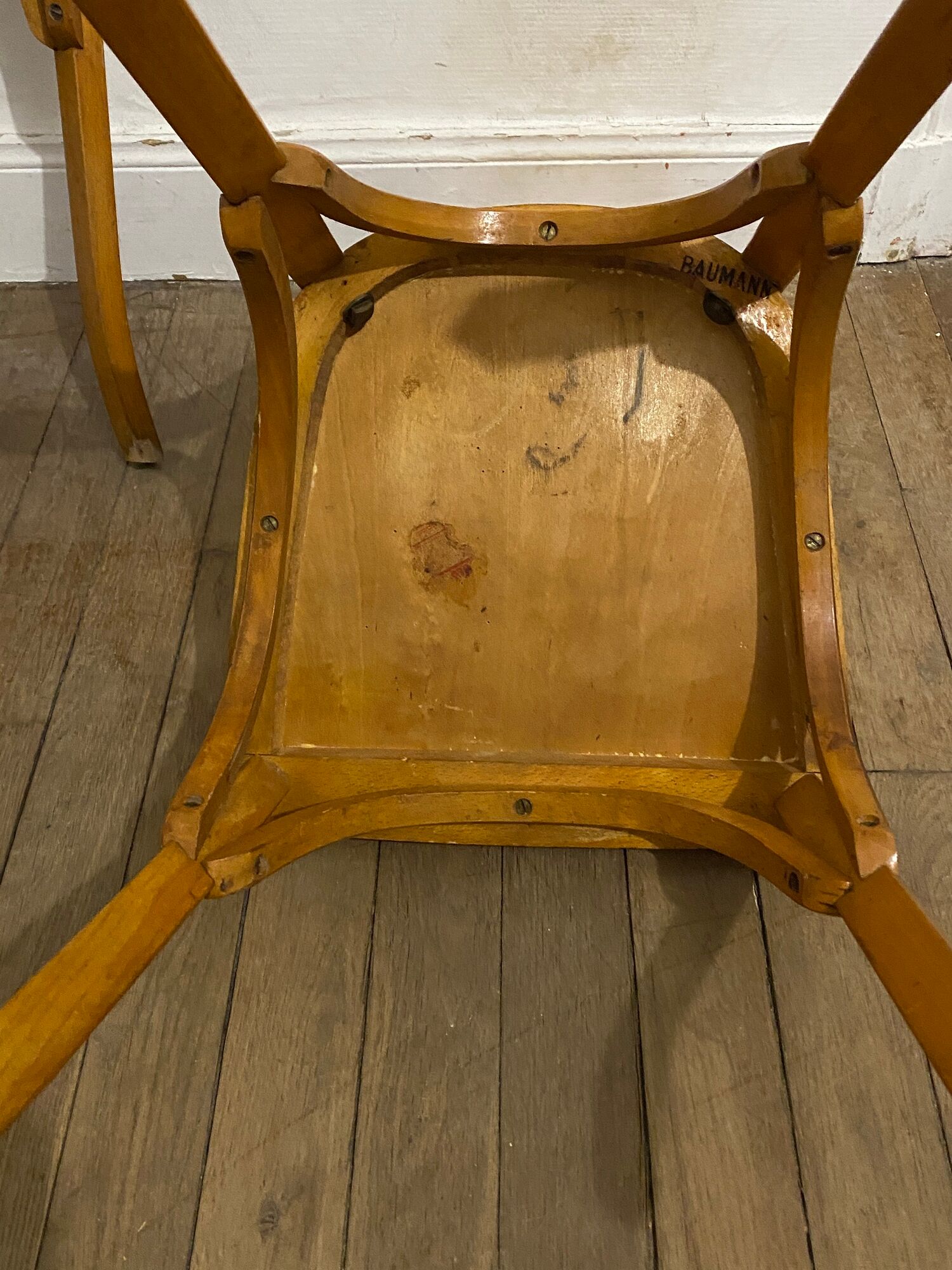 Baumann Pair of authentic chairs bistro chair Parisian furniture
