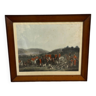 Hunting scene lithograph