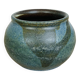 Blue stoneware round vase