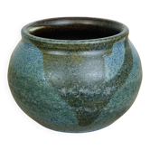 Blue stoneware ball vase