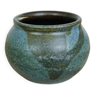 Vase boule grès bleu