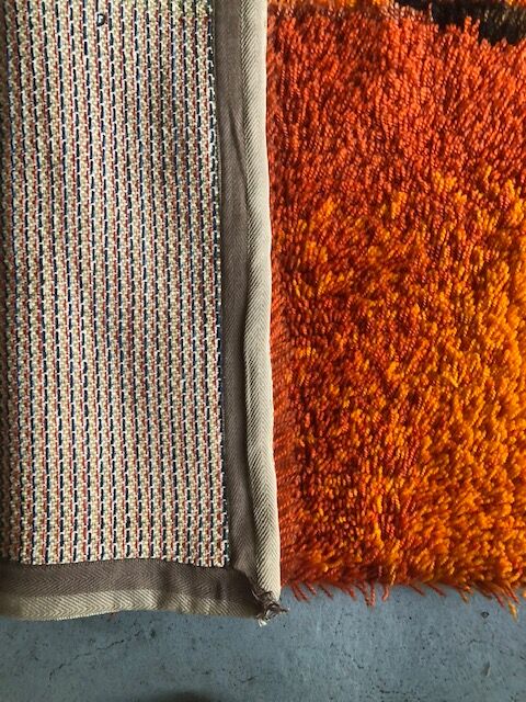 Vintage wall tapestry carpet 1970 wool