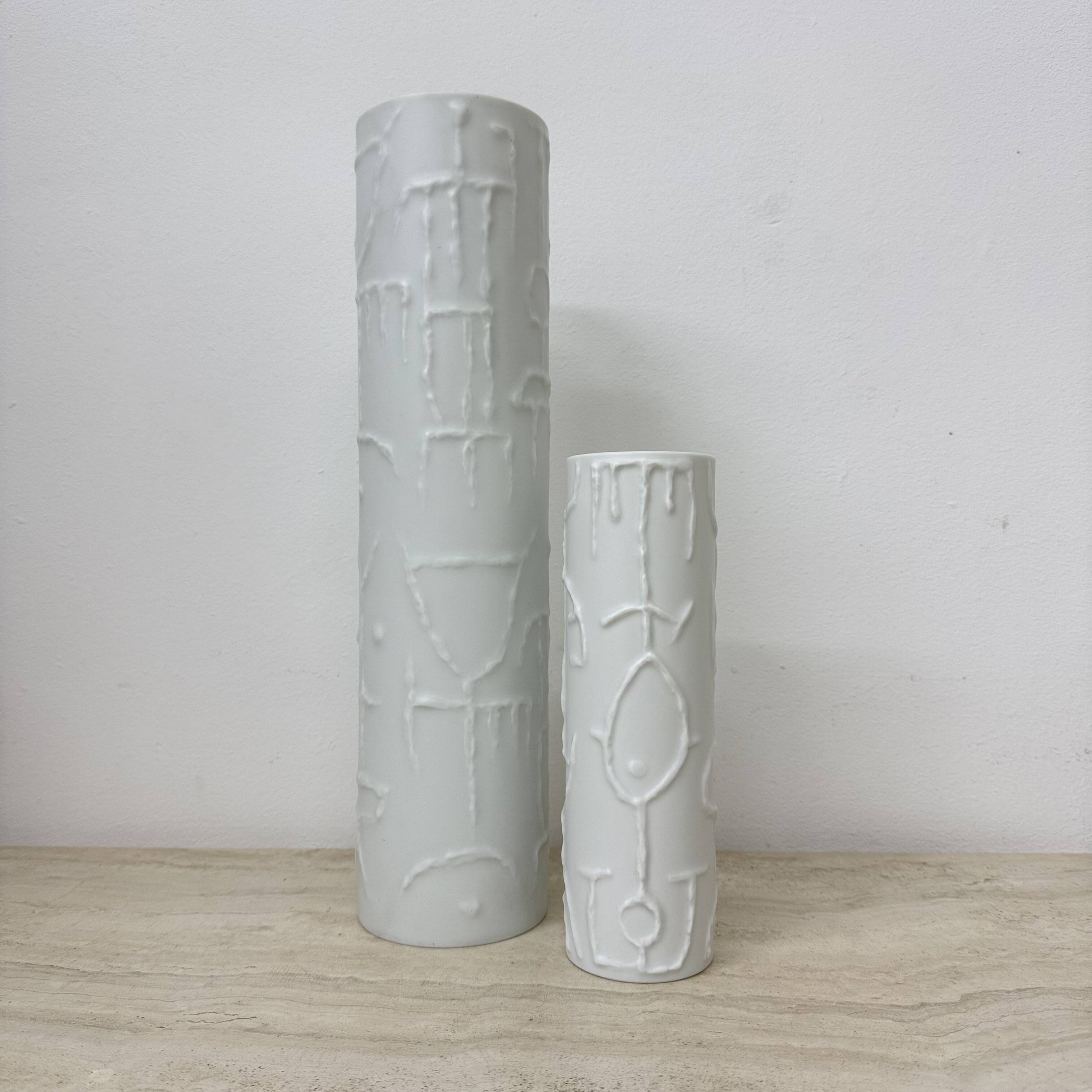 Set of 2 Abstract porcelain Vases by Cuno Fischer for Rosenthal, Germany, 1