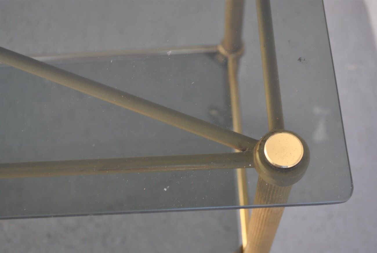 Serving style 1940 on gilded bronze smoked glass top