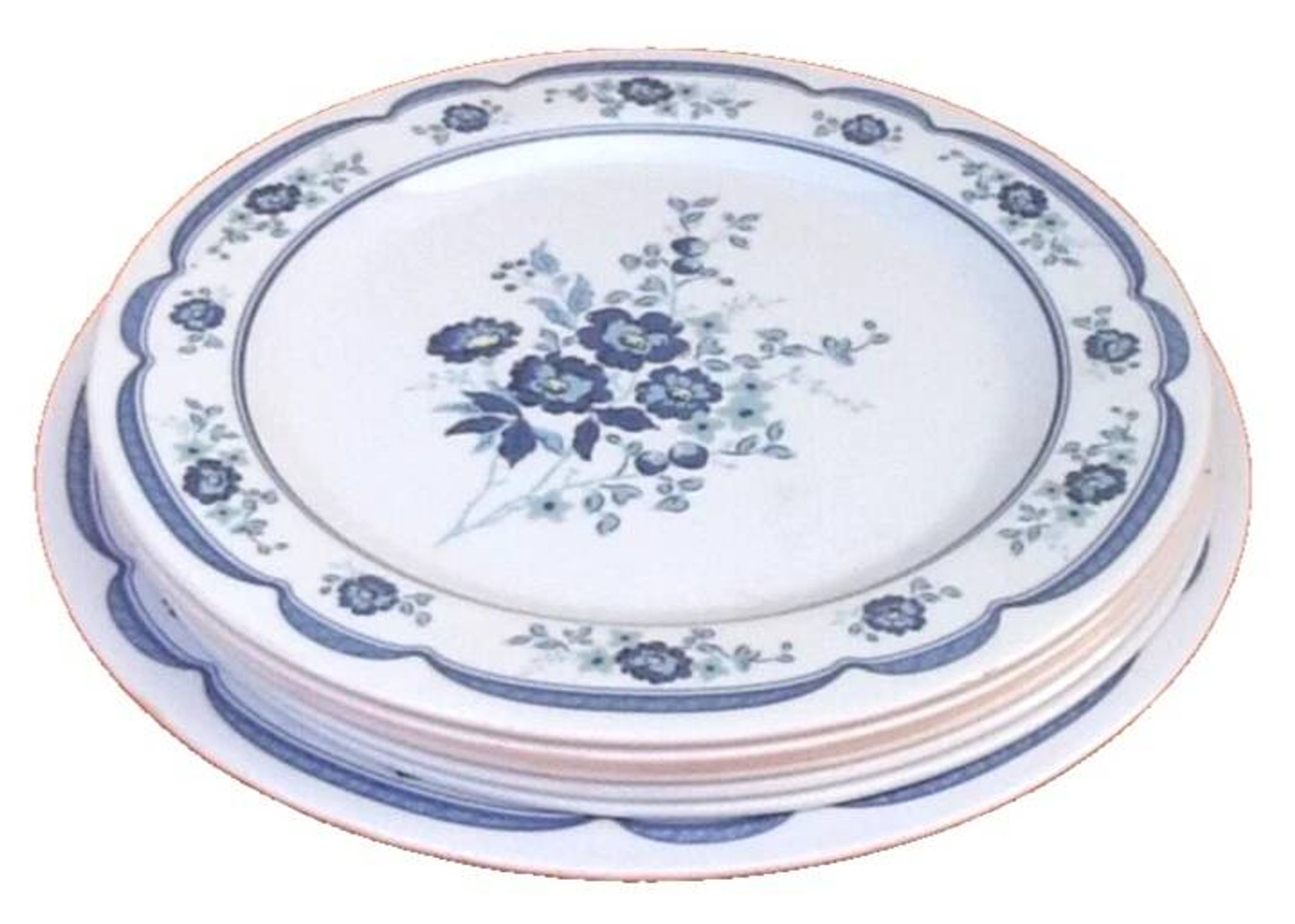 6 Assiettes plates / 1 Plat de service Décor floral