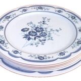 6 Assiettes plates / 1 Plat de service Décor floral
