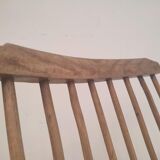 Rocking brutalist chair in oak, France, 1920s