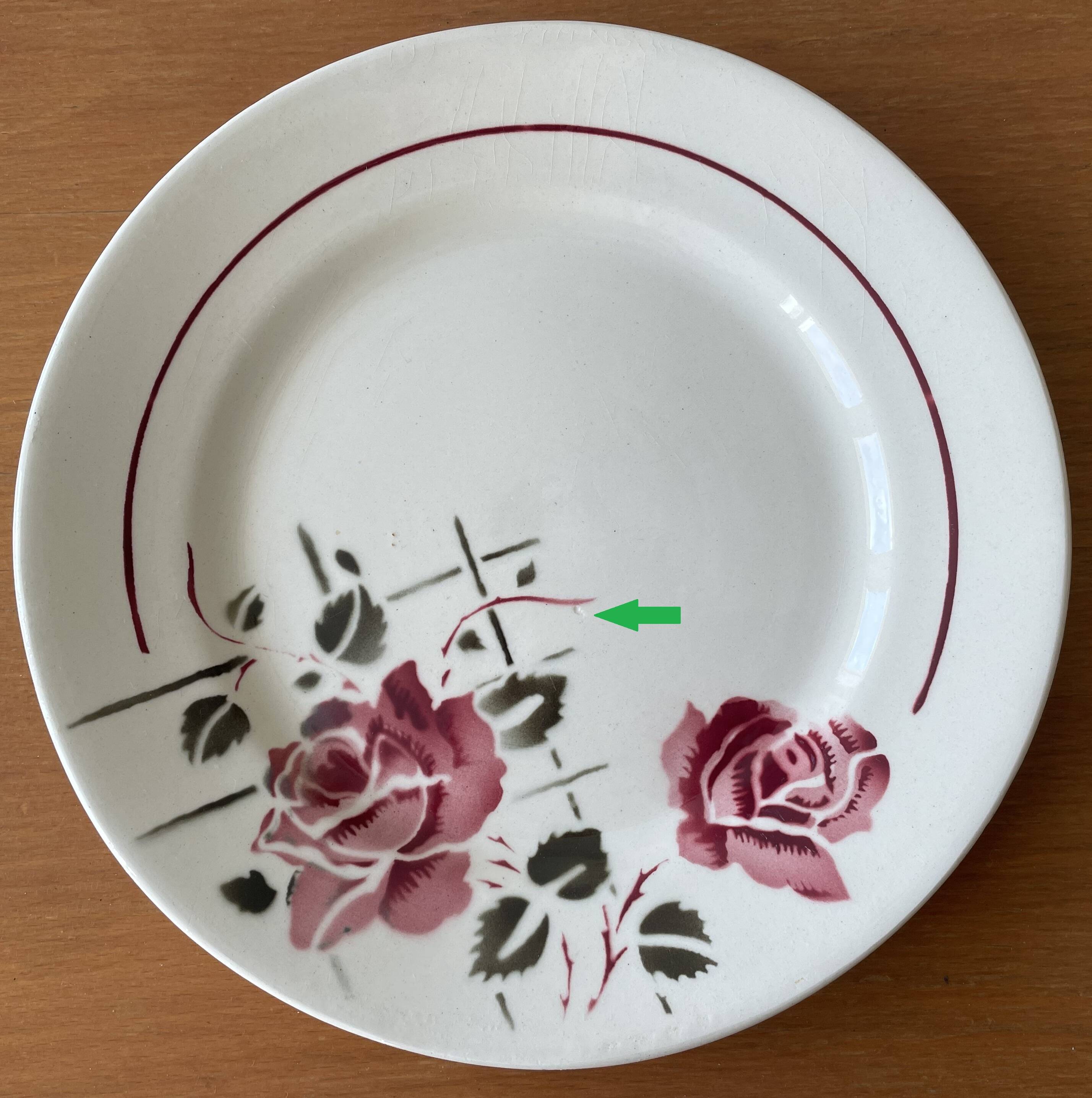 6 antique dessert plates in faience from badonviller