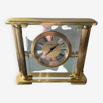 Brass and glass desk clock