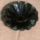 Vintage green and black glazed ceramic fruit cup