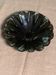 Vintage green and black glazed ceramic fruit cup