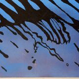 Abstract painting in muted tones on canvas - signed C.Massaut