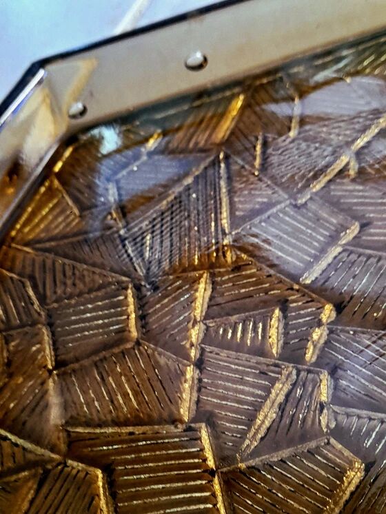 Smoked glass Art Deco tray