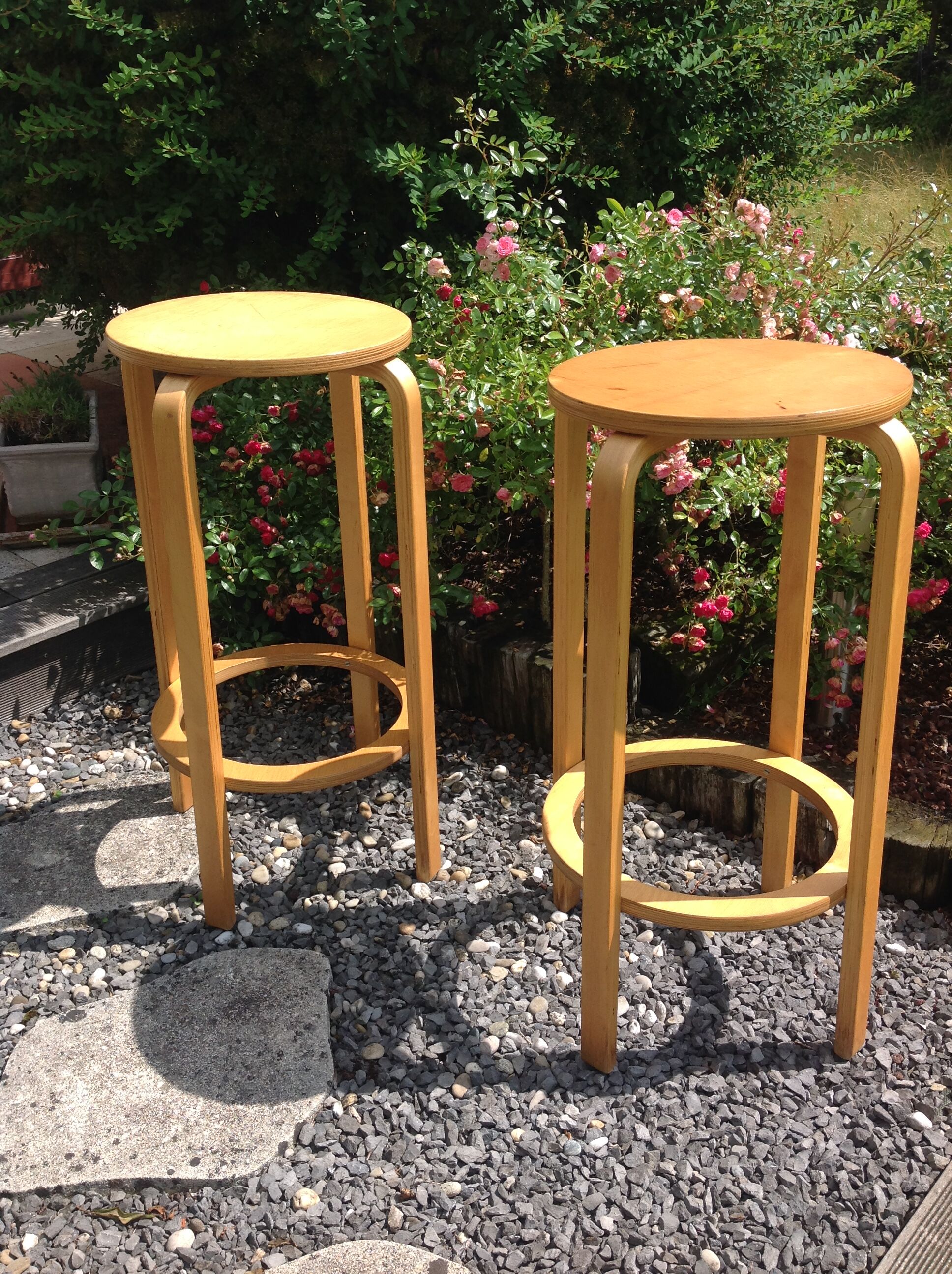 Pair of high Scandinavian/vintage style stools 60s-70s