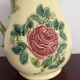 Luneville slip pitcher, Rose decor