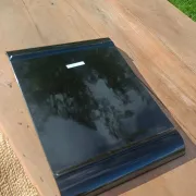 Black lacquered tray with bamboo decoration