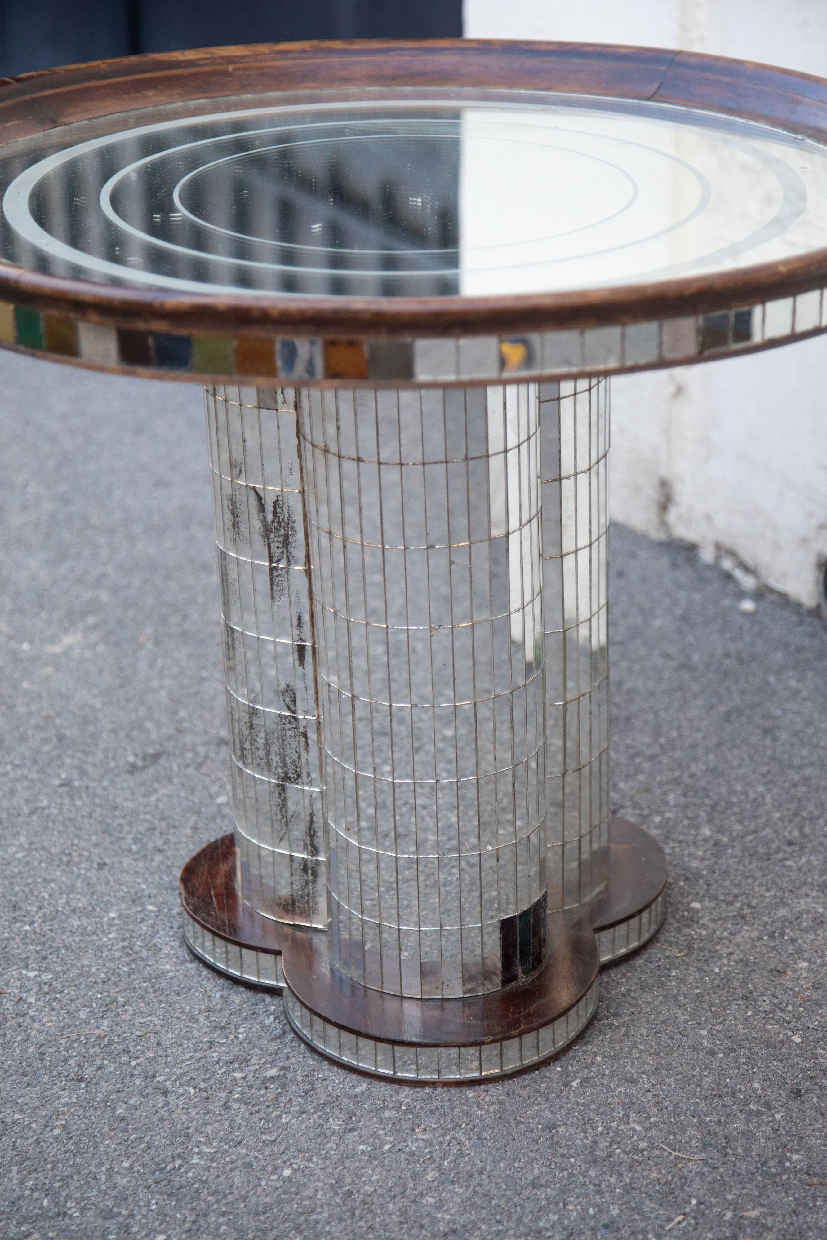 Mosaic mirrored glass coffee table Italy 70