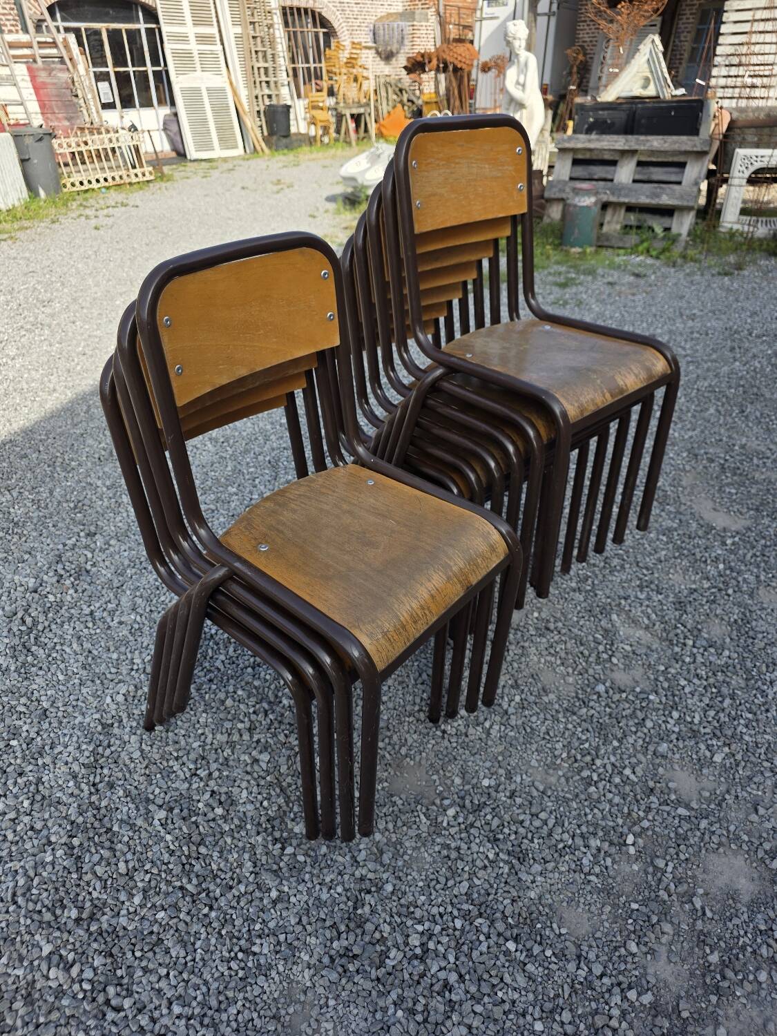 11 school chairs from the 70s
