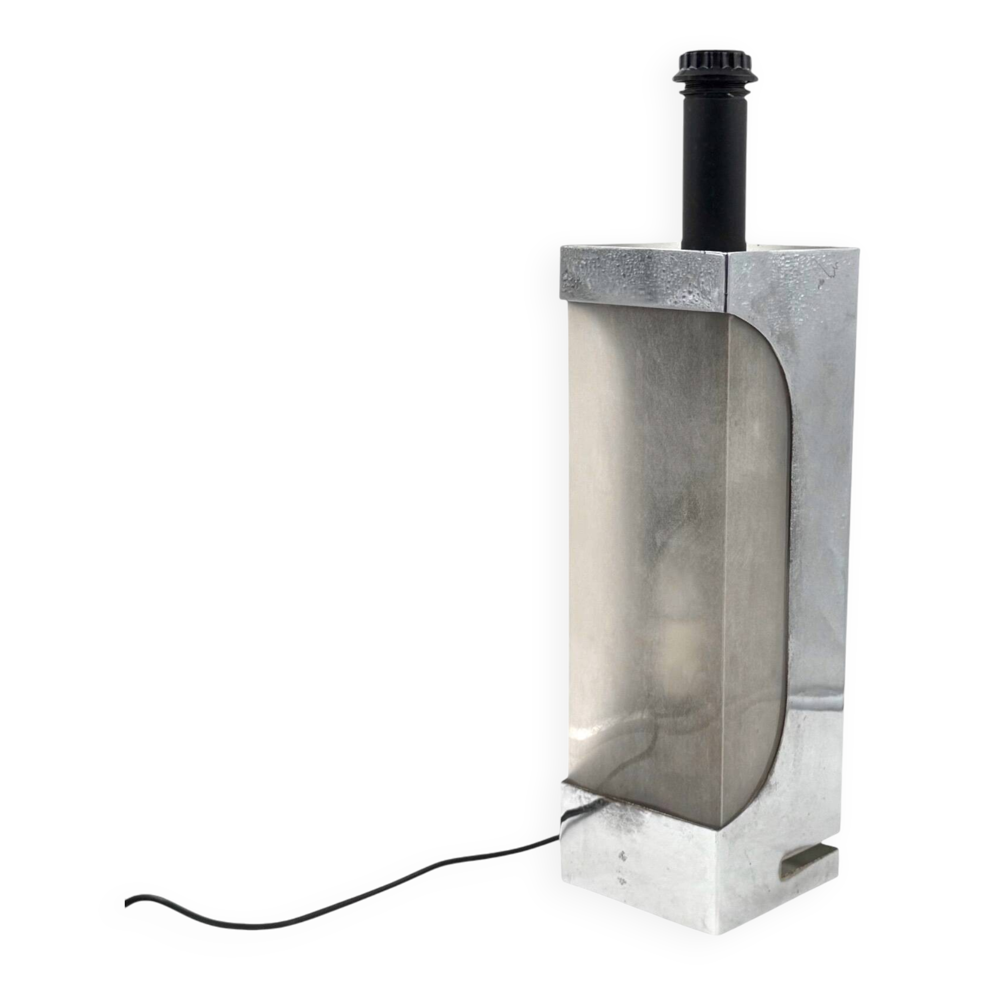 Hollywood regency chromed table lamp base, Luci Milano Italy, 1970s