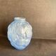 Large Art Deco round vase in frosted blue glass - 1930