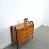 Teak schoenenkast met zwart metalen poten, nr. 2