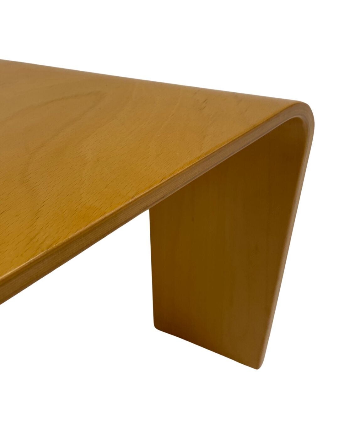 Table d’angle en bois courbé moderne du milieu du siècle années 1970