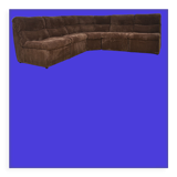 Brown corduroy modular sofa, 70s