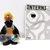 Black and Multicolored Murano Glass Clown Trinket Bowl / Ashtray, Italy